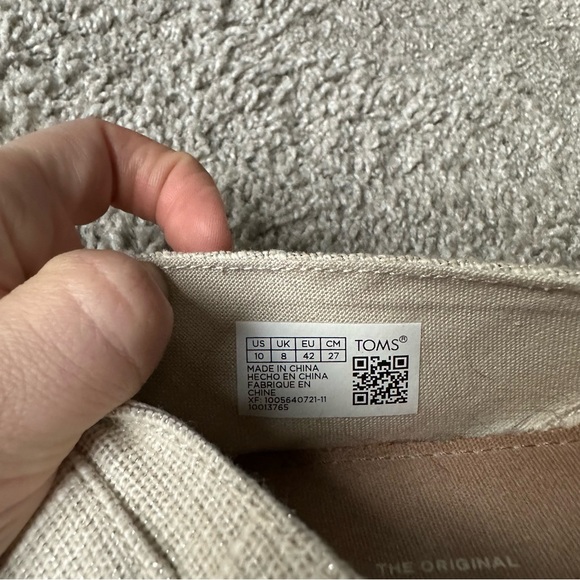 Toms • women’s Redondo Natural Metalic Slubby Woven • Size 10 - Picture 5 of 5